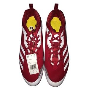 Adidas Icon 6 Bounce Mens Size US 15 Red/White Spikes Baseball Cleats